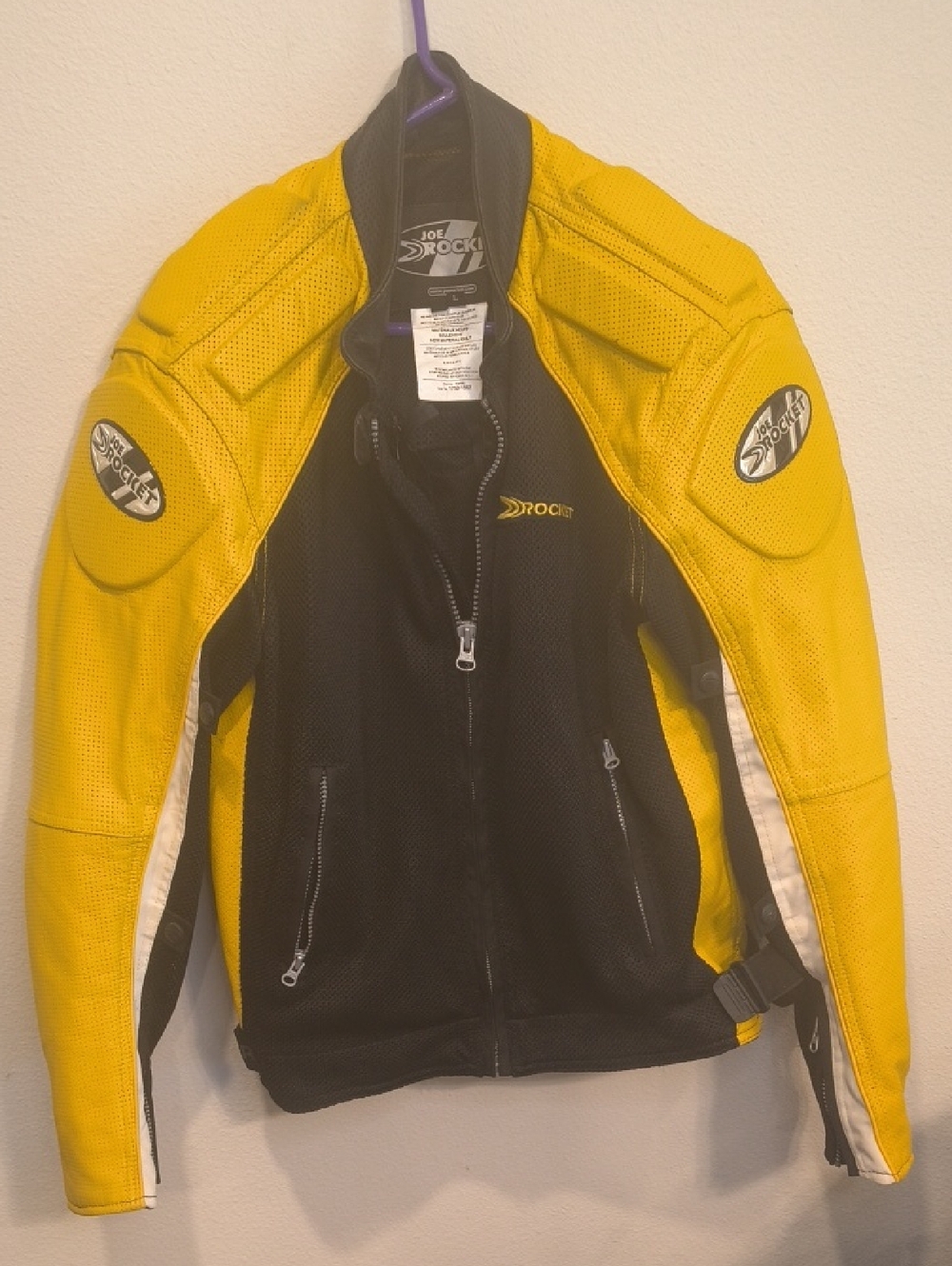 Joe Rocket Black, Yellow and White Mesh Riding Jacket Padded L
